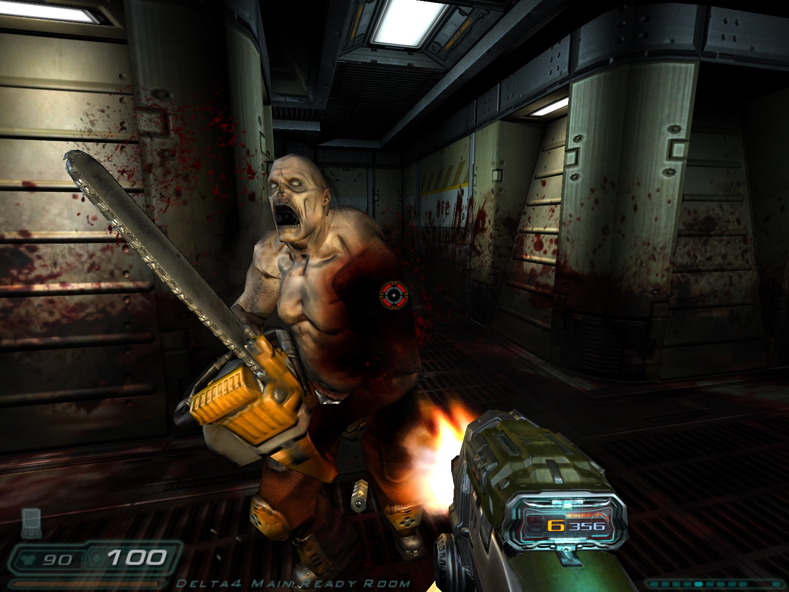 Игры зомби бензопила. Doom 3 большой зомби.